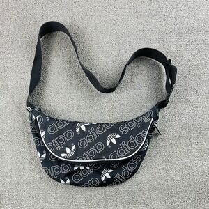 Adidas Fanny Pack Waist Bag Unisex Adjustable‎ Black White Trefoil Logo Print